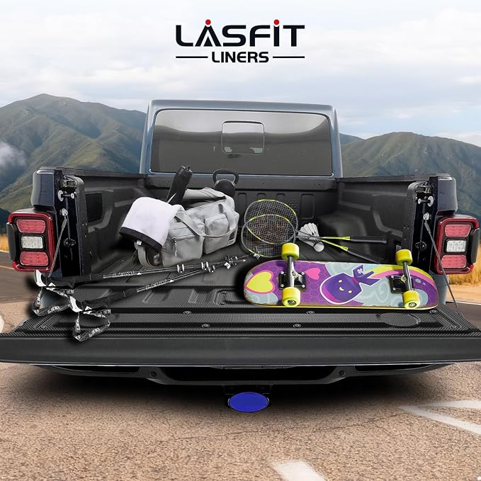 LASFIT Tailgate Mat for Jeep Gladiator 2020-2025 2026 | All Weather, TPE, Tailgate Protector Liner, Replacement Accessories, Tailgate Cover - Image 2