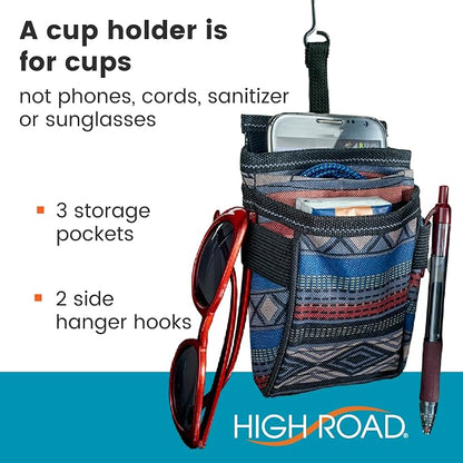 DriverPockets Car Vent Organizer - Hanging Phone Holder and Car Pen Holder | High Road Car Pouch Organizer Keeps Phones, Pens, Cords and Sanitizer on the Dashboard Within Easy Reach - Image 3