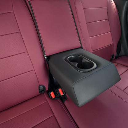 Lolcar CRV Seat Covers Custom Fit for Honda CRV 2023 2024 2025 2026 Leather Car Seat Cover Full Set for Trucks SUV,Waterproof Car Seat Cushion,Faux Leather (Burgundy) - Image 9