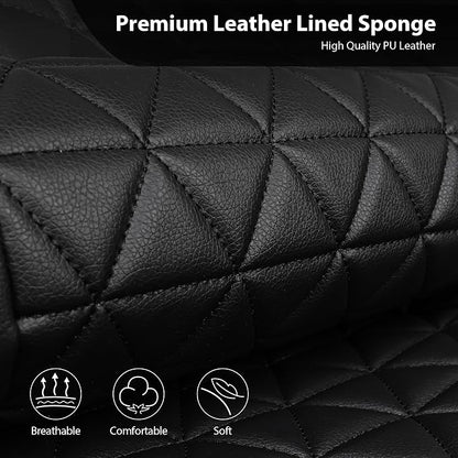 CAR PASS Bling Diamond Black Leather Car Seat Covers Full Set Interior Sets, Waterproof Shining Glitter Sparkly Crystal Universal Armrest Fit Automotive Truck SUV Cute Women Girl, Blue Rhinestone - Image 5