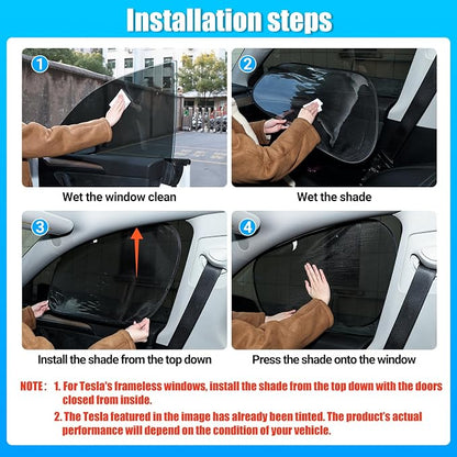 ZATOOTO Tesla Model Y Back Side Window Sun Shades, 95% UV & Heat Block | Custom Fit 2020-2026, Anti-glare, Privacy Protection, Semi Transparent Static Cling, No Adhesive, Tool-Free Install - Image 7