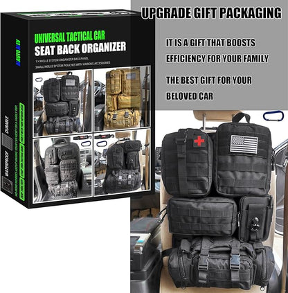 7 PACK Tactical Seat back organizer Truck organizer With 6 Detachable Pouches Universal For Car Truck Ford Jeep Military-Grade Heavier Panels With Multi-functional Packs (6 pack Black) - Image 8