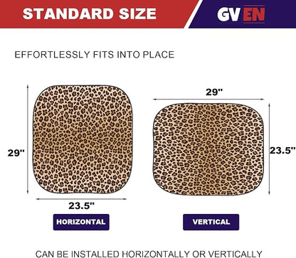 Gven Windshield Sun Shade 2pcs with Bonus Car Sunshade for Front Window Shades 2025 Technology Reflect UV and Heat Sun Visor Automotive Interior Sun Protection (Leopard, S) - Image 2