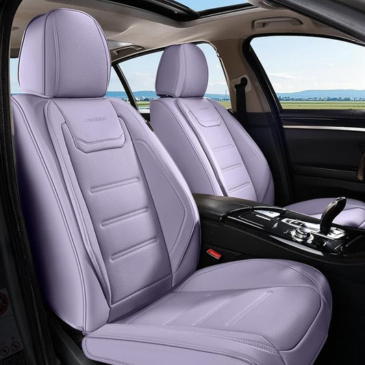Coverado Car Seat Covers, Front Covers for Cars, Car Seat Cover Front Seats, Car Seat Protector Waterproof, Leather Car Seat Cushion, Universal Interior Covers Seat Protectors for Most Cars Purple by COVERADOAUTO