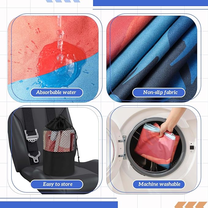 Hahafelt 2 Pack Car Seat Towel Cover with Storage Bag, Grand Canyon | 63 x 32 in Car Towel Seat Cover Non Slip Waterproof, Gym Workout Swimming Running, Machine Washable Sweat Absorbent Protector - Image 4