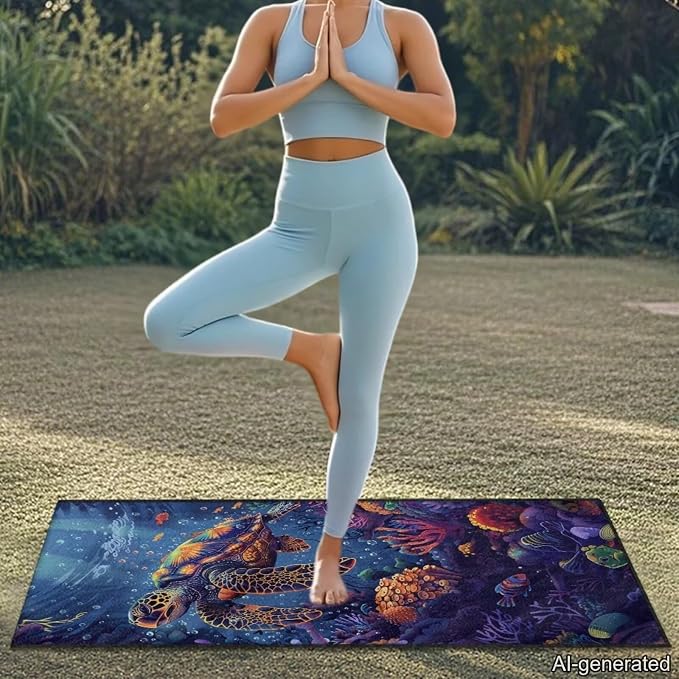 Sea Turtle Print Car Seat Covers for Front Seats Sweat Absorption Athletic Towels for Car Seats with Storage Bag(Hot Yoga, Gym, Sports Accessories) - Image 8