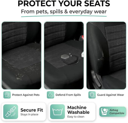FH Group Automotive Car Seat Covers Front Set Premium 3D Air Mesh Front Seat Covers, Airbag Compatible Universal Fit Interior Accessories for Cars Trucks and SUVs - Black - Image 5