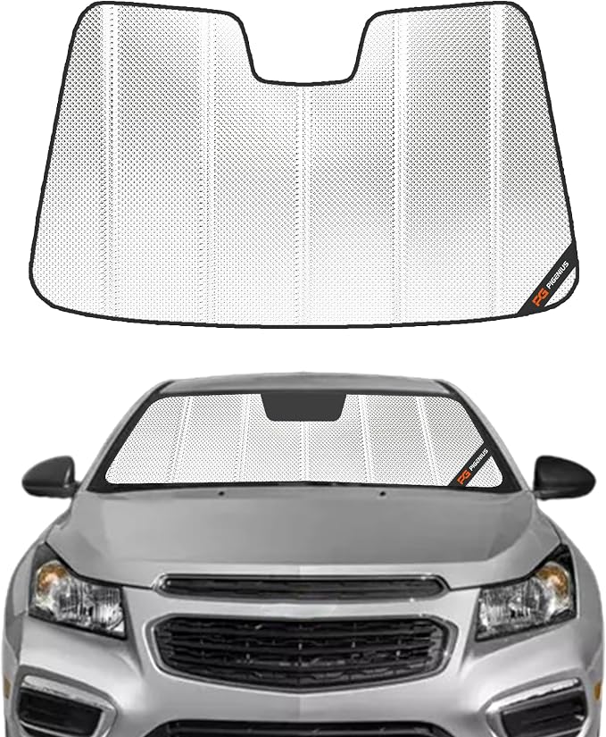 Pigenius Windshield Sun Shade for Chevrolet Cruze 2016-2019. Reflective Aluminum Film Front Window Sunshade - BLAZBLOCK by Pigenius