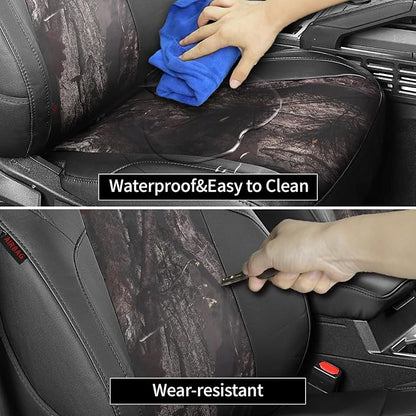 EKR Tacoma Leather Car Seat Covers Custom Fit for Toyota Tacoma 2012 2013 2014 2015 (Regular Seats) - Truck Seat Covers Full Set,Faux Leather(Black/Woodland Camo) - Image 4