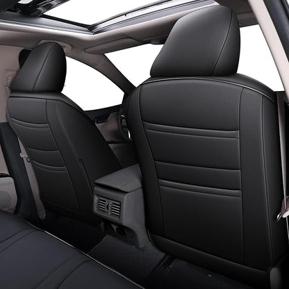 Custom Fit Seat Covers for Toyota Camry 2024-2025 LE SE Full Set | Black Full Set, Premium Faux Leather, Waterproof, Airbag Compatible, Easy to Clean, Factory-Style Fit, Interior upgrades - Image 4