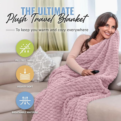 BOACAY Packable Travel Blanket for Airplane, Car - Compact Office Blanket - Portable Pillow for Adults, Kids with Case, Luggage Sleeve, Backpack Clip - Image 2