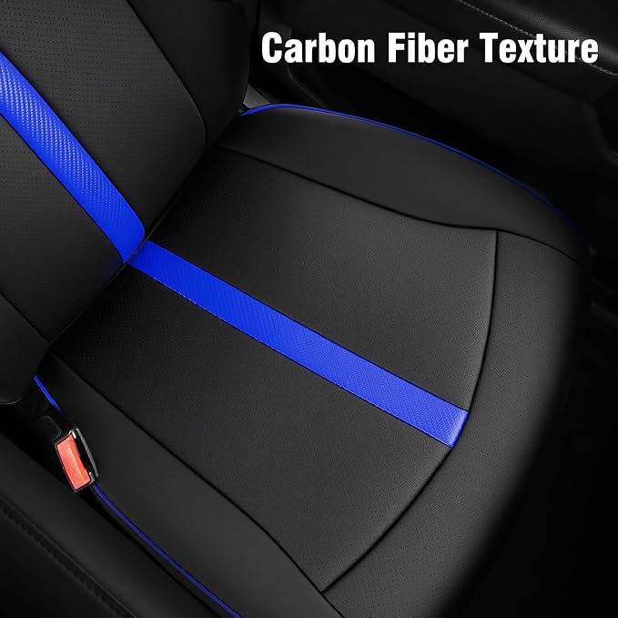 DiffCar® for Ford F150 Seat Covers 2015-2023 2024 2025 2026, Black/Blue | Full Set Faux Nappa Leather, Fit Crew and SuperCrew Cab XL XLT, Custom Fit for Ford F-150 Accessories, Pickup Seat Protectors - Image 8