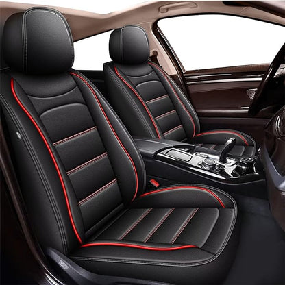 IKABEVEM Car Seat Covers Fit for Mitsubishi Outlander Sport 2011-2025 2026: Luxury Leather Automotive Front Seat Covers, Car Seat Protector(2PCS Front, Black&Redline) by IKABEVEM
