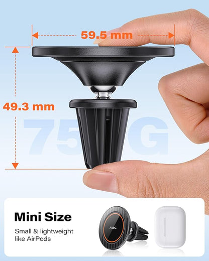 A2C for MagSafe Car Mount, One-Piece Magnetic Phone Holder for Car Vent | No Assembly,17 N54 Magnets,Silicone-Coated Metal Clips,One-Hand Operation,360°Adjustable Vent Phone Holder for Magsafe iPhone - Image 8