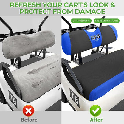 10L0L Golf Cart Seat Covers for Yamaha EZGO Club Car Seat Towel Cushion | Breathable Mesh All-Season Front/Rear Seat Blanket, UV Resistant, Cool Comfort, Machine Washable, Easy On, Great Golf Gift - Image 3