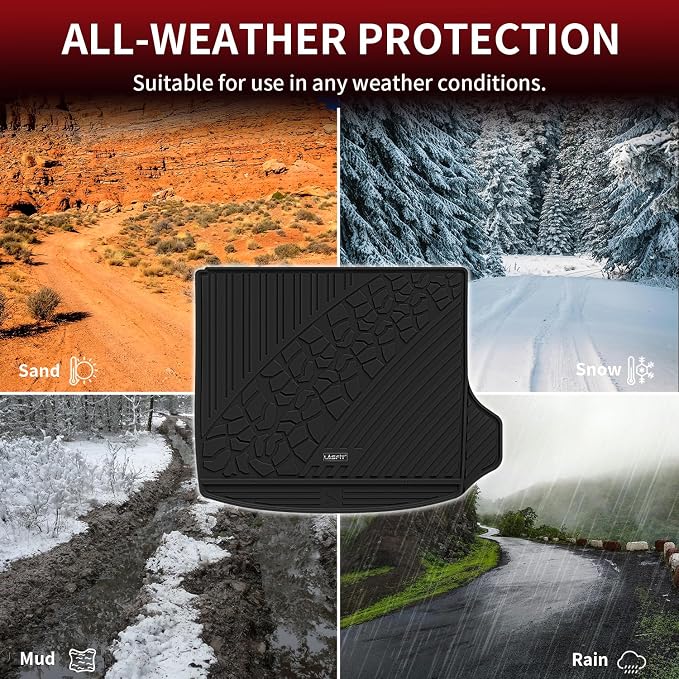 LASFIT Cargo Mat for Jeep Grand Cherokee WL 2022-2025 2026 5-Seat | Include 4xe, NOT for Grand Cherokee L, All Weather, TPE, Custom Fit, Trunk Mat, Cargo Liner, Black - Image 5