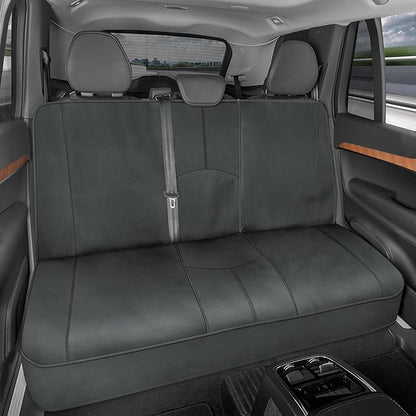 Motor Trend SpillGuard Waterproof Rear Bench Car Seat Cover, Black Stitching – Split Bench Rear Seat Protector with Neoprene Padding, Back Seat Cover for Kids & Dogs, Car Interior Covers by MotorTrend