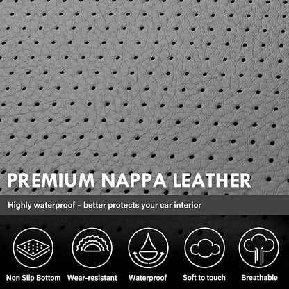 Coverado Chevy Silverado Seat Covers, Faux Leather Seat Covers Fit for Chevy Silverado GMC Sierra 2007-2026 1500, 2015-2026 2500HD 3500HD Crew Double Extended Cab (Front,Gray) - Image 7
