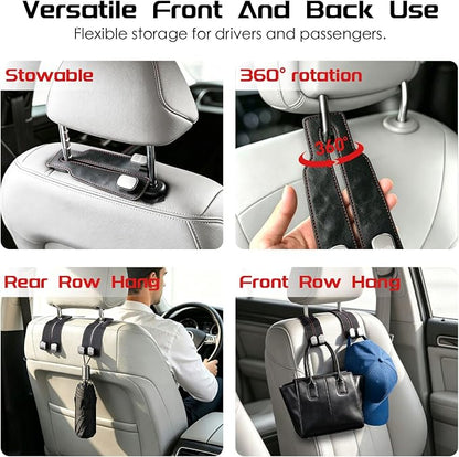 Car Headrest Hook, Beige, 2-Pack - Image 3