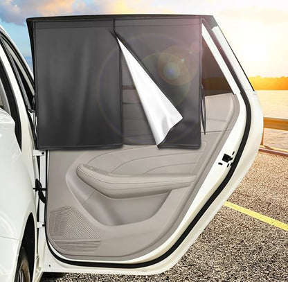 Car Window Shades, 2 Pack Magnetic Side Window Sun Shade for Baby | Car Sun Shade Side Window, UV Protection Car Curtains, Car Privacy Window Shade, Full Covers/Half Back Shade Window Sunshade by HOME