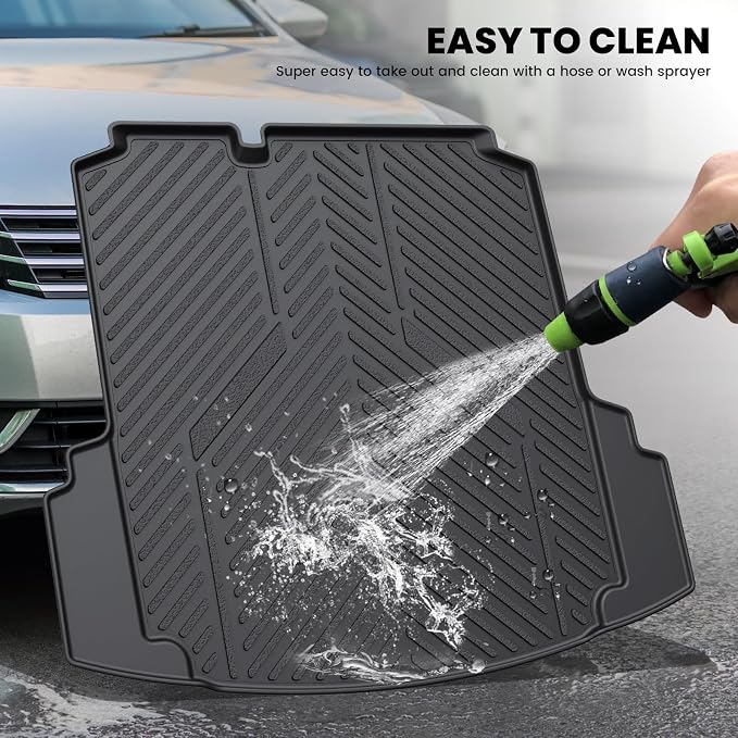LASFIT Trunk Mat for Volkswagen Jetta 2011-2018, Custom Fit All-Weather TPE Rubber Cargo Mat for VW Jetta Accessories Trunk Liner Cargo Liner, Waterproof, Easy to Clean, Black - Image 5