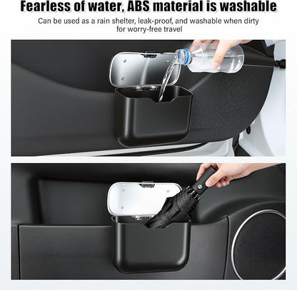 UYYE Car Trash Can, Car Garbage Bin with Lid & Handle - Leak-Proof Mini Trash Can for Car, Truck, SUV - Essential Car Accessories for Organization (Black) - Image 5
