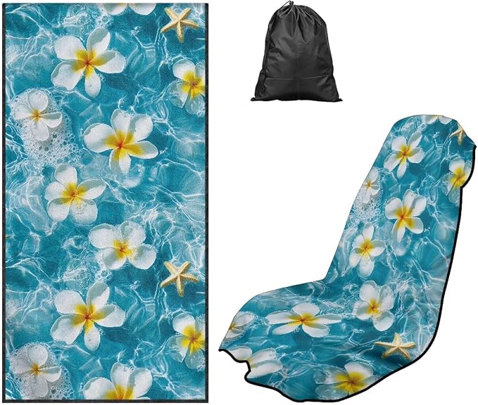 Horeset Tropical Flower Car Seat Towel Cover – Absorbent Sand Proof & Soft, Multi-Function for Beach/Gym, Universal Fit for SUV Sedan Truck - Image 5