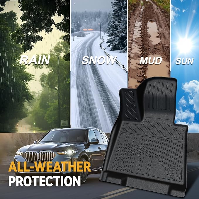 Floor Mats for 2019-2026 BMW X5 5-Seats Accessories | Full-Coverage Mats Set with Integrated Cargo Liner & Backrest Mat, Odorless & Durable, All-Weather Protection, 3D Laser Fit - Image 8