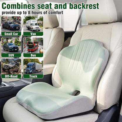 Car Seat Cushion Office Chair Cushion with Lumbar Support Pillow | Ergonomic Seat Cushion for Relieve Sciatica & Tailbone Pain, Ideal for Car Driving Truck Office Chairs Wheelchairs Home Use - Image 2
