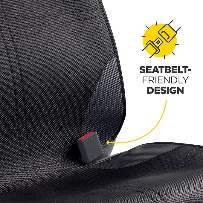 lebogner Car Seat Protector for Baby and Child – Non-Slip, Thick Padded Cover with 2 Mesh Pockets – 1 Pack - Image 4