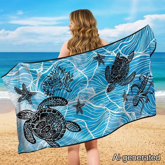 Sea Turtle Car Towel Seat Cover Breathable Car Seat Cover Protector with Storage Bag Cars Accessories Easy to Store for SUV Vehicle Sedan Truck - Image 4