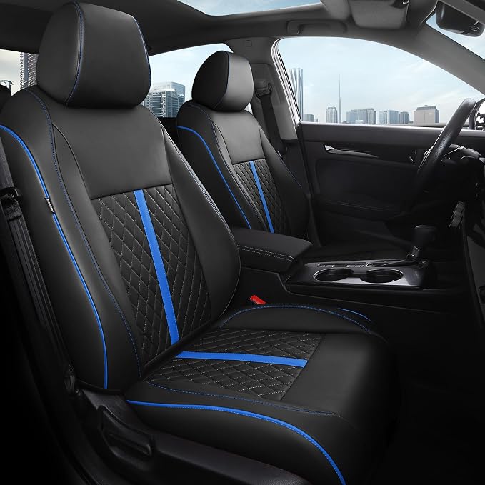 RIDEPOSH Custom Fit Seat Covers for Honda Civic 2022-2026 | Sedan EX 2022-2026, Sport 2025 2026, Faux Leather, 60/40 Split Rear, Rear Armrest, Waterproof, Airbag Compatible, Full Set by RIDEPOSH