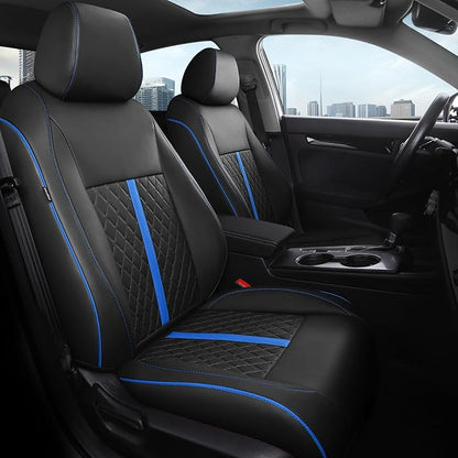RIDEPOSH Custom Fit Seat Covers for Honda Civic 2022-2026 | Sedan EX 2022-2026, Sport 2025 2026, Faux Leather, 60/40 Split Rear, Rear Armrest, Waterproof, Airbag Compatible, Full Set by RIDEPOSH