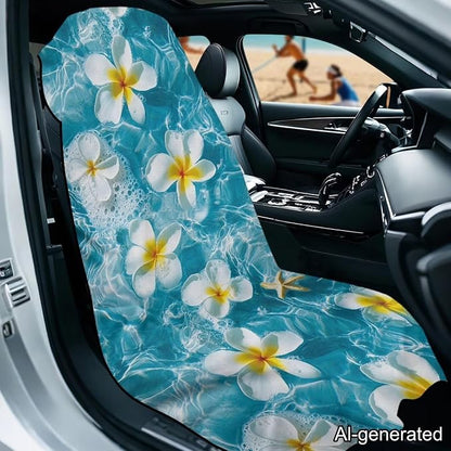 Horeset Tropical Flower Car Seat Towel Cover – Absorbent Sand Proof & Soft, Multi-Function for Beach/Gym, Universal Fit for SUV Sedan Truck - Image 2