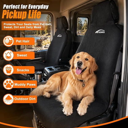 Seat Covers for Trucks, Waterproof Towel Seat Protectors, 2 Pack | 67x30 in Large Size, Sweat-Absorbent Microfiber, Anti-Slip, Quick Drape-On, Front Seat Coverage for Work, Gym, Beach, Pet - Image 8