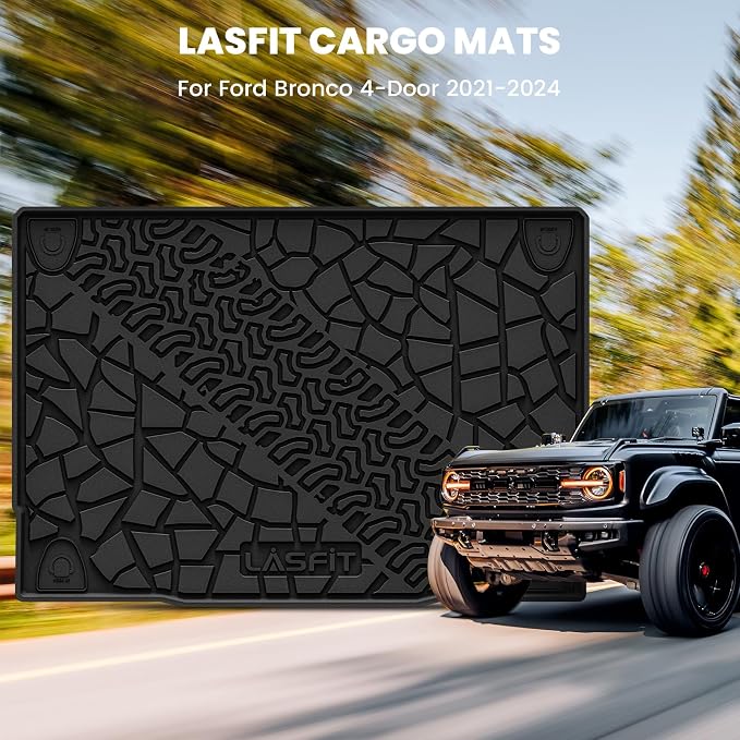 LASFIT Cargo Mat for Ford Bronco 4-Door 2026 2025 2024 2023 2022 2021 | All Weather TPE Cargo Area Protector Custom Fit Full Coverage Trunk Liner Easy Clean Anti-Slip Not Fit Bronco Sport or 2 Door - Image 7