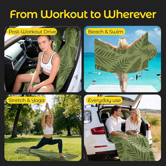 Car Seat Towel Cover, Full-Sized, Sweat Absorbing Towel for Gym - 2 Pack | Washable quick-dry towel cover protects front seats from sweat and water after gym, workout, running, beach and swimming - Image 6