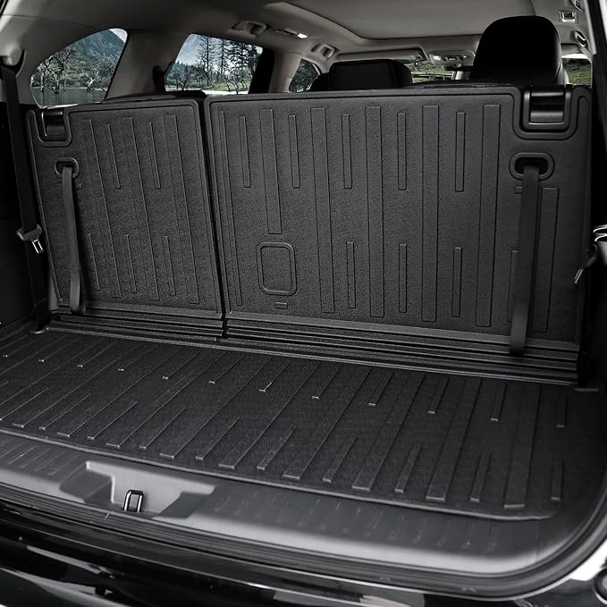 Floor Mats for 2020-2026 Toyota Highlander 7-Seat Accessories | Full-Coverage Set with Integrated Cargo Liner & Backrest Protector, Odorless & Durable, All-Weather Protection, 3D Laser Fit - Image 4