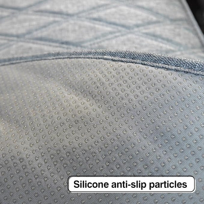 Leader Accessories Faux Linen Rear Bench Seat Cover, Size M, Grey | Breathable Back Seat Protector With Non-Slip Bottom, Diamond Stitched Bench Seat Cushion for Vehicles Cars Van SUV Truck - Image 3