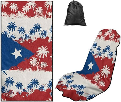 SEANATIVE Car Towel Seat Covers, Washable Seat Protector, One Towel Cushion Cover, Fit Beach Swimming Outdoor Sports, Universal Fit Most Cars Trucks SUVs, Puerto Rico Flag Palm Print - Image 5