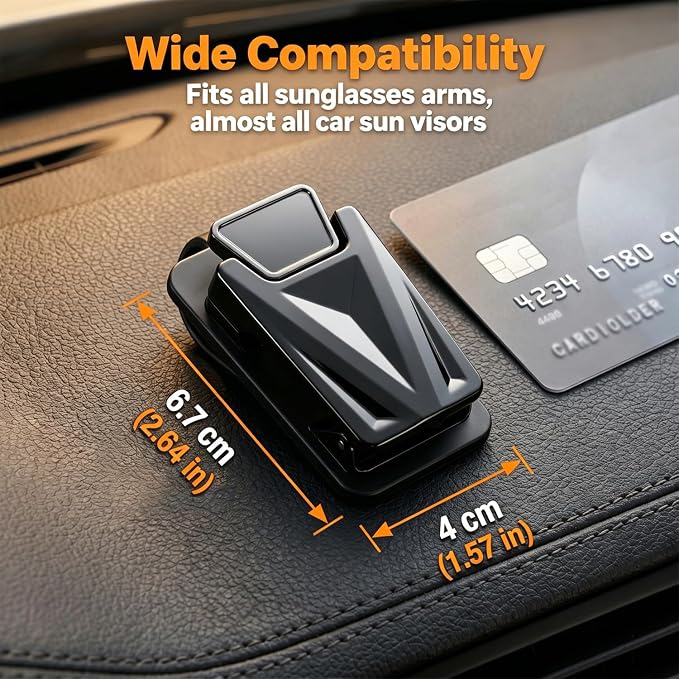Dsycar 2 Pack Car Sunglasses Holder, Metal Car Visor Sunglasses Clip | One-Handed-Operation Easy Access Storage for Driving,Car Sun Visor Sunglasses Clip Anti-Scratch Car Sun Visor Accessories - Image 6