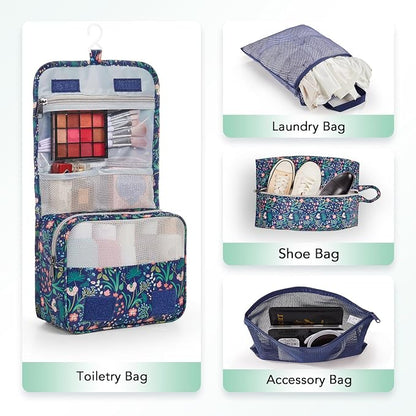 OlarHike 10 Set Compression Packing Cubes for Travel Essentials,Compressible Expandable Space Saver Bags for Organizing Clothes,Luggage Garment Bags with Over 1000 pcs Mesh Holes(Dark Blue Floral) - Image 5