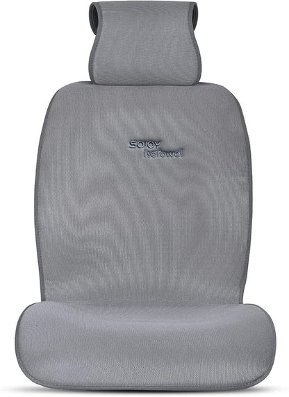 IsoTowel Car Seat Cover,Microfiber Seat Towel,with Quick-Dry Material and Non-Slip Back,Car Seat Protection for All Workouts,All-Weather(Gray) by Sojoy