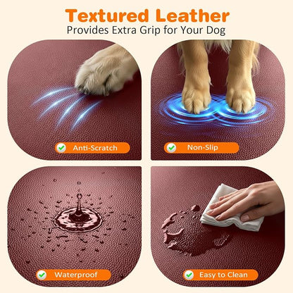URPOWER Hard Bottom Dog Car Seat Cover for Back Seat, Waterproof Hammock | 400 lbs Support, 45% More Space, PU Leather, Waterproof, Scratch Resistant, Non-Slip, Mesh Window, Dog Seat Belt Included - Image 3