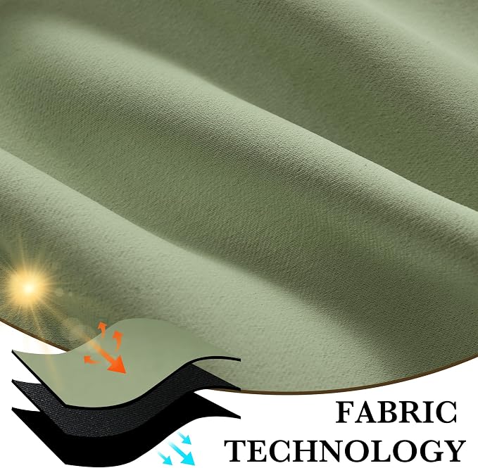 RYB HOME Bedroom Blackout Curtains 63 inches Long, 100% Blackout | Thermal Insulated, Noise Reducing, Curtains for Living Room Nursury, For Sleep, W42 x L63, Biscotti Beige - Image 7