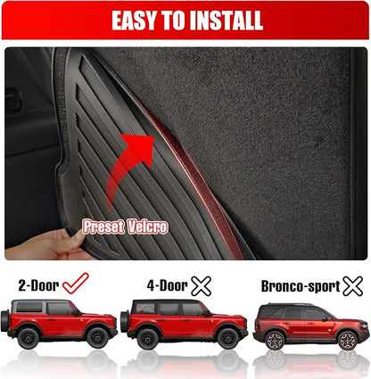 Mabett Rear Seat Backrest Mat for 2021-2026 Ford Bronco 2-Door Only | Not for Bronco Sport or 4-Door, 2-Piece Hook-and-Loop Fit, Heavy-Duty TPE for Pets and Cargo, Removable Washable Protection - Image 3