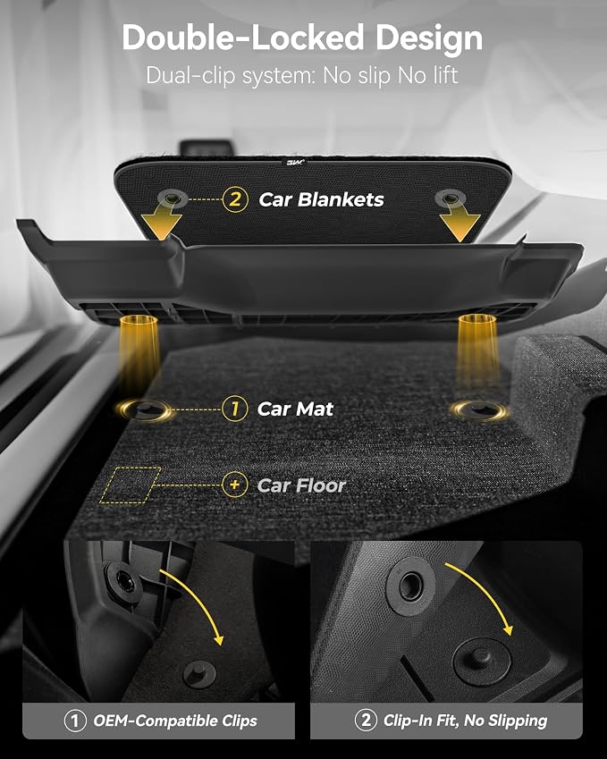 3W 9PCS Floor Mats for Tesla New Model Y 2025-2026 Only for Standard | & Star Trails Carpets TPE All Weather Floor Liner, Trunk Mats & Seat Back Cover Protector, Cargo Liners, Model Y Accseeories - Image 3