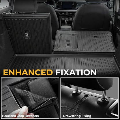 Floor Mats for 2022-2026 Volkswagen Taos AWD Accessories | Full-Coverage Mats Set with Cargo Liner & Backrest Mat, Odorless & Durable, All-Weather Protection, 3D Laser Fit, Quick Setup - Image 4