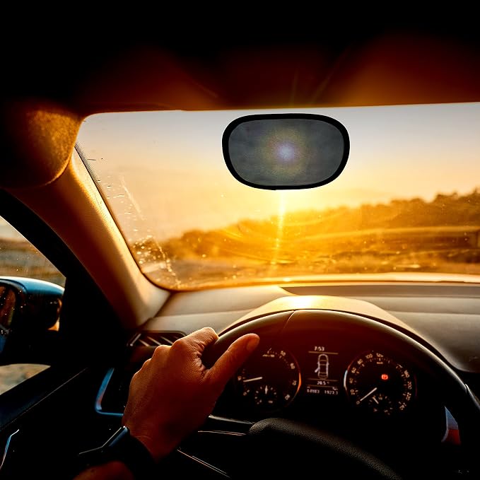 EcoNour Miniature Static Cling Window Shade for Car Sun Visor (2 Pack) | Windshield Sun Shade Static Cling for Driving Glare Shield | Cling Car Shade for Windshield |Glare Protection Accessories by EcoNour