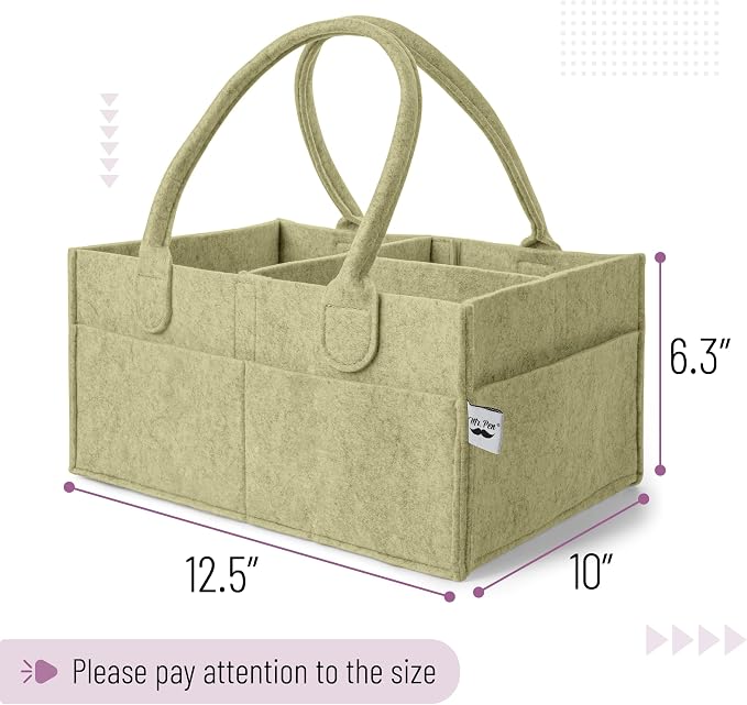 Mr. Pen- Baby Diaper Caddy Organizer, Olive Calm | Nursery Storage Bin and Car Organizer for Diapers and Baby Wipes - Image 2